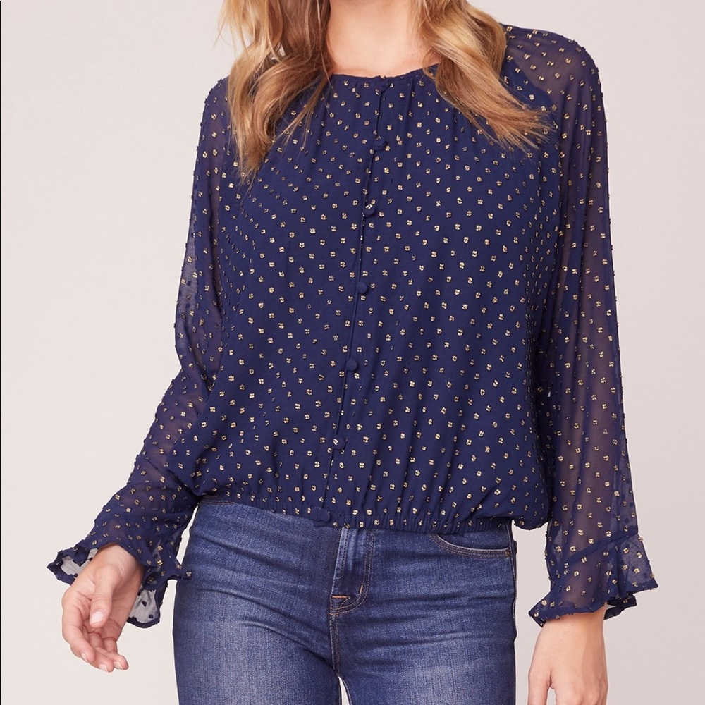 NWT Jack by BBDakota Foiled Again Peasant Blouse M